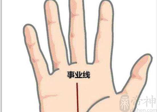 手相女事业线，事业线粗长代表生活劳碌